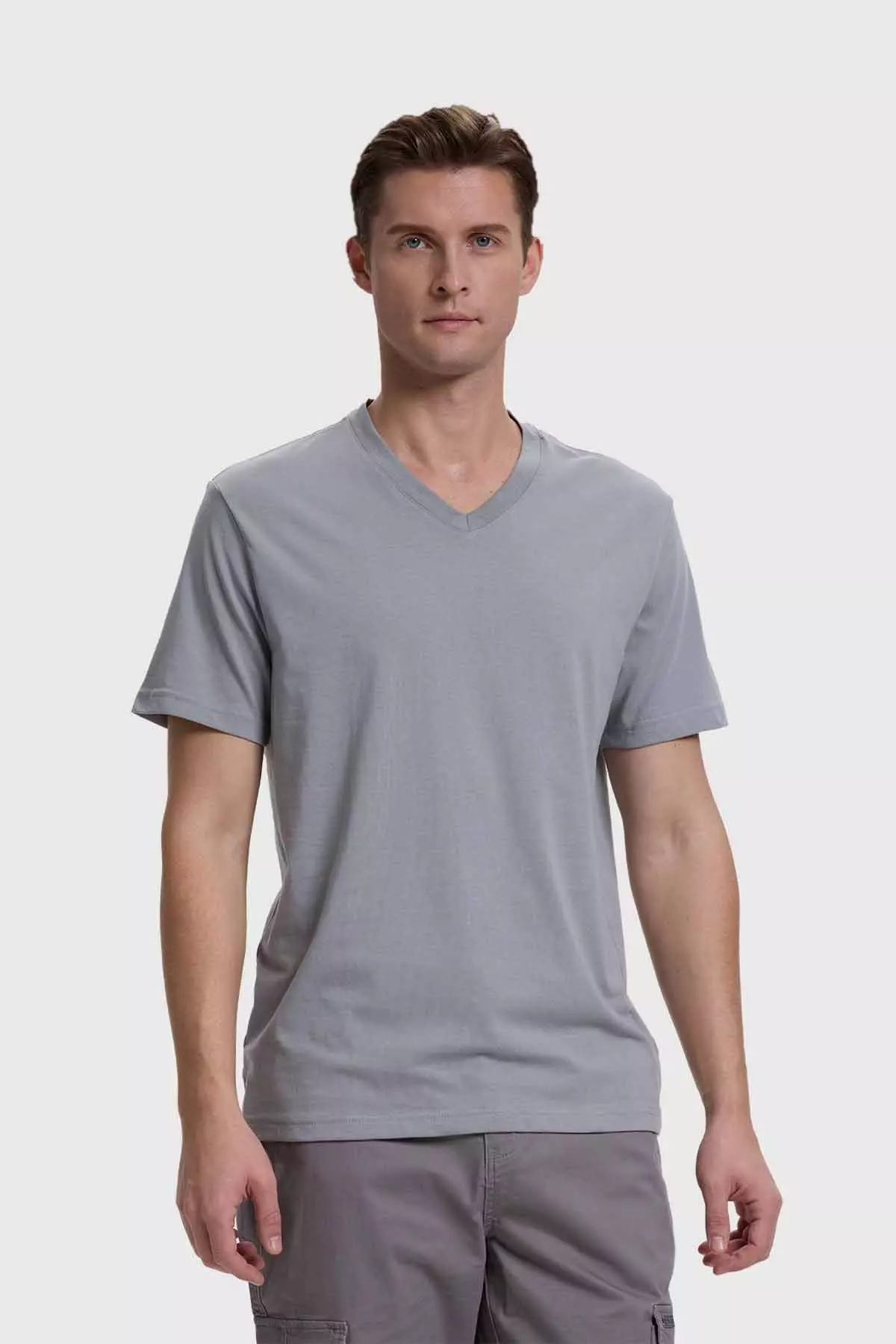 Polera Hombre Casual Básica Gris-0