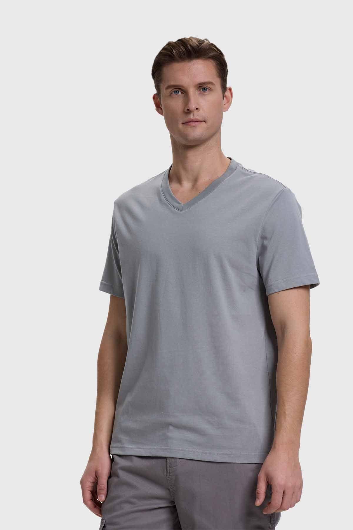 Polera Hombre Casual Básica Gris-1