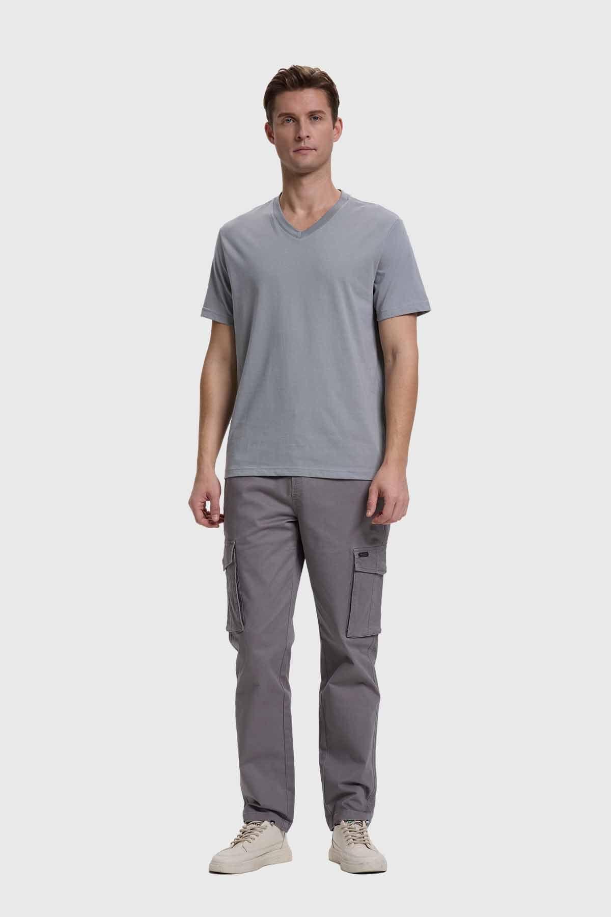 Polera Hombre Casual Básica Gris-3
