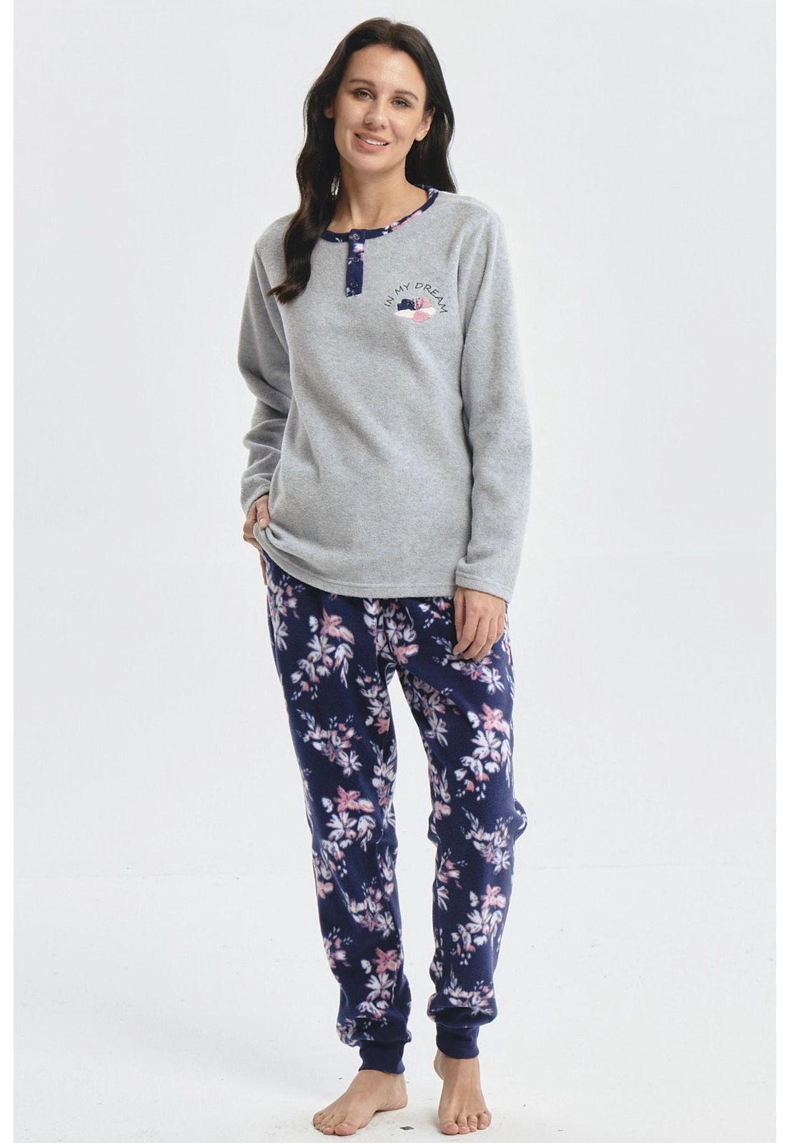 Pijama Mujer Pijama Polera Y Pantalón Gris - lll-0