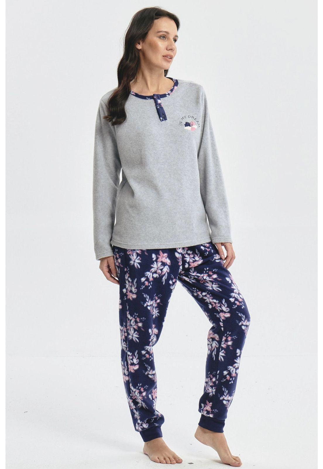 Pijama Mujer Pijama Polera Y Pantalón Gris - lll-1