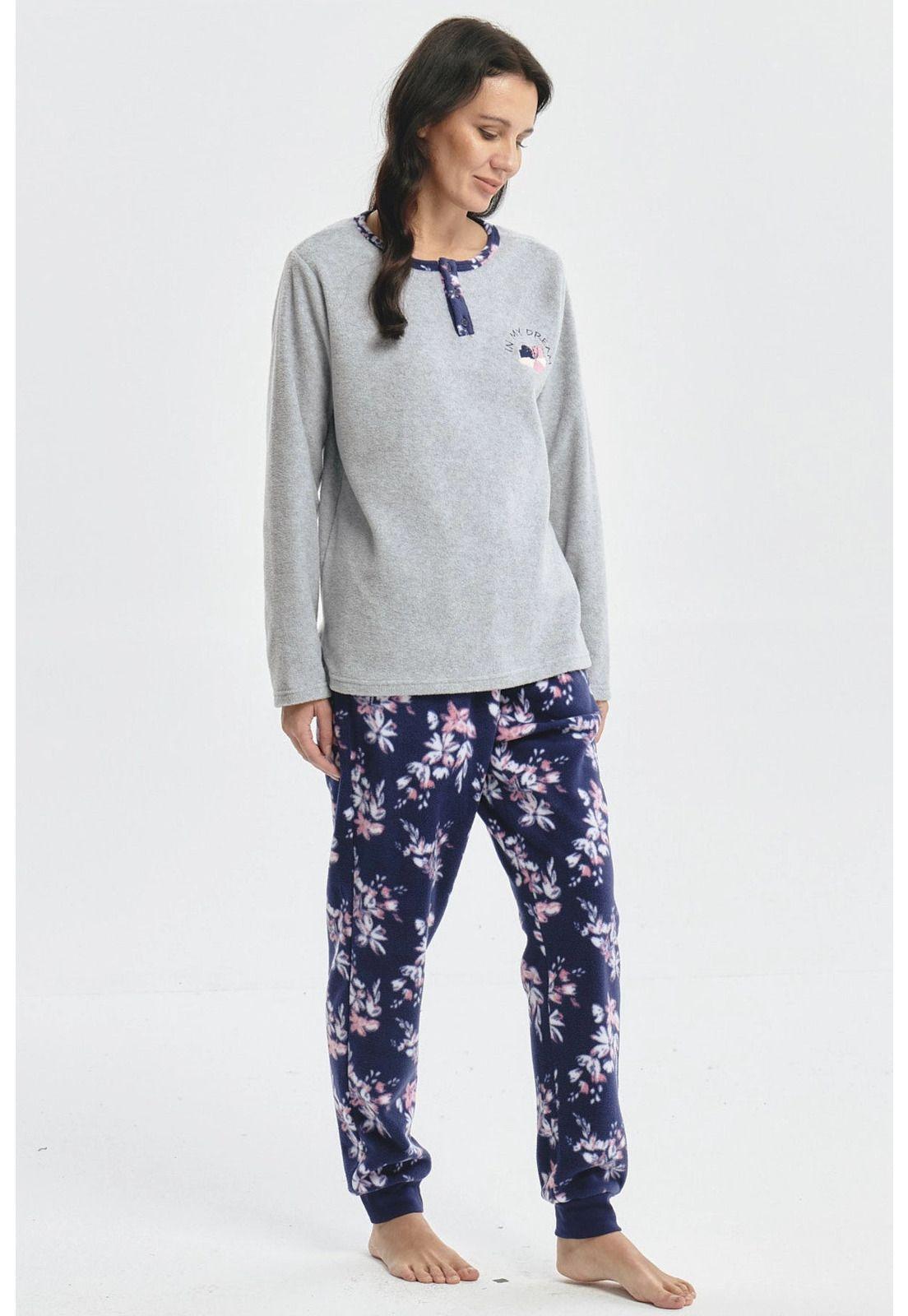 Pijama Mujer Pijama Polera Y Pantalón Gris - lll-3