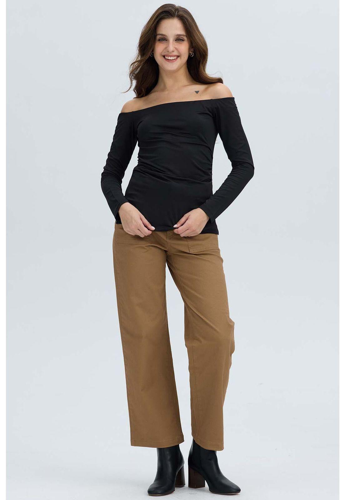 Polera Mujer Escote Bardot Negro-3