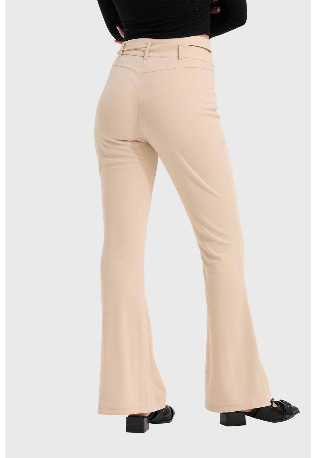 Pantalón Mujer Sastre Pretina Beige-2