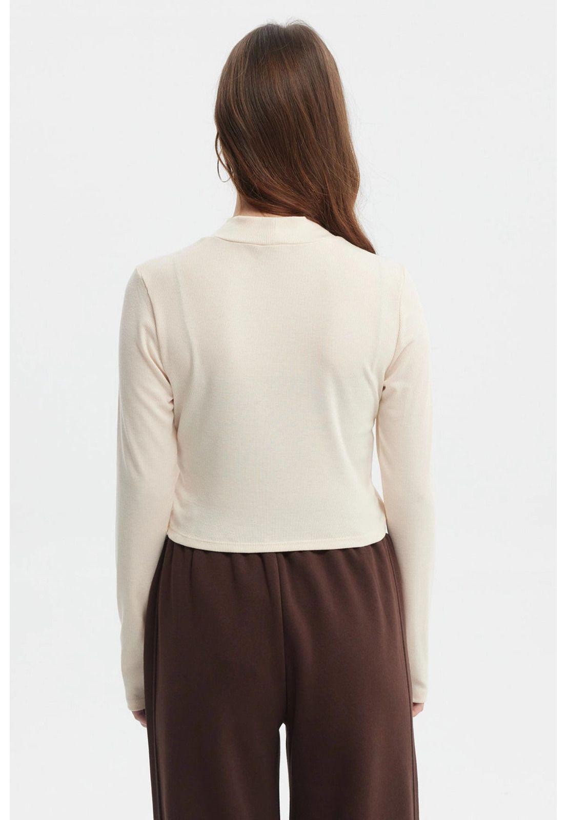 Polera Mujer Rib Crema - lll-2