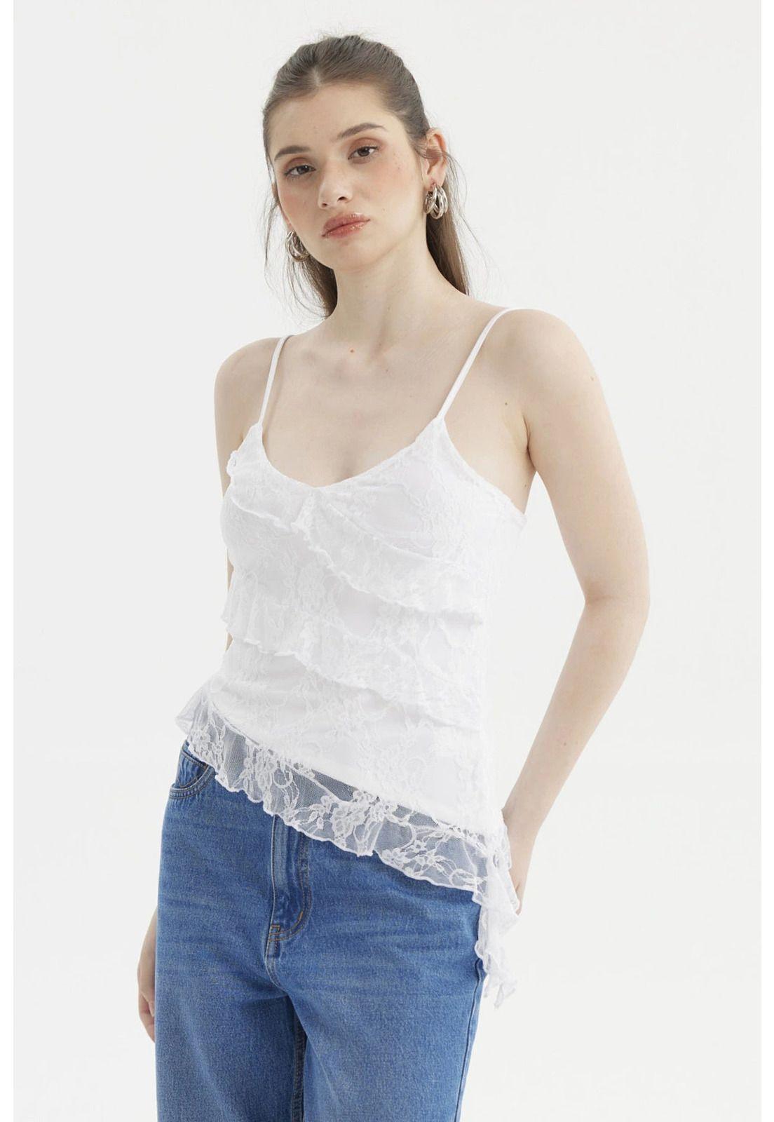 Peto Mujer Basta Asimétrica Blanco- ll-0
