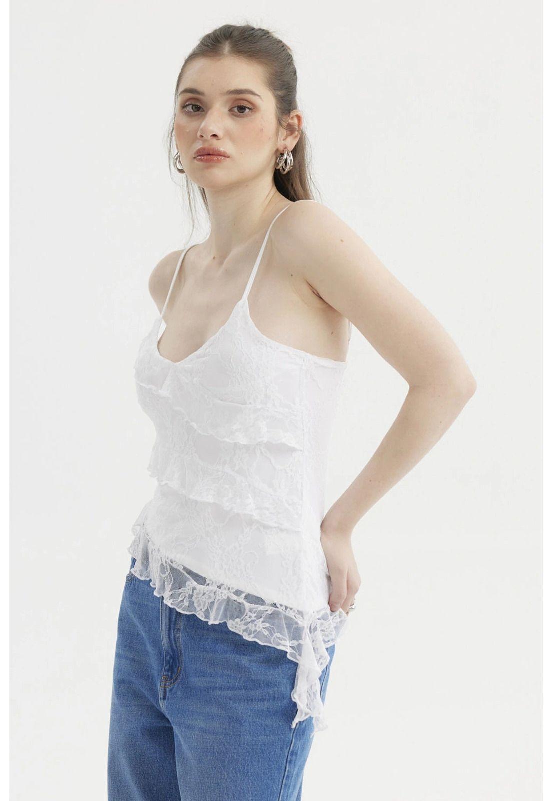 Peto Mujer Basta Asimétrica Blanco- ll-1