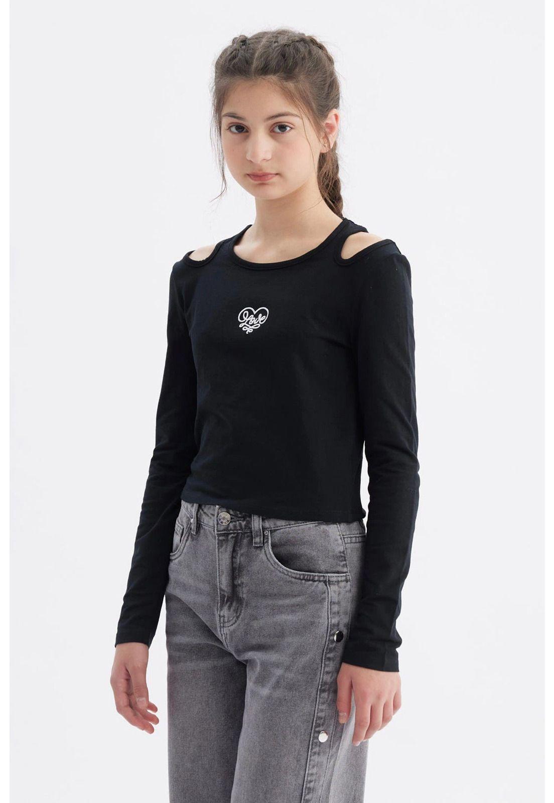 Polera Niña Aberturas Negro-1