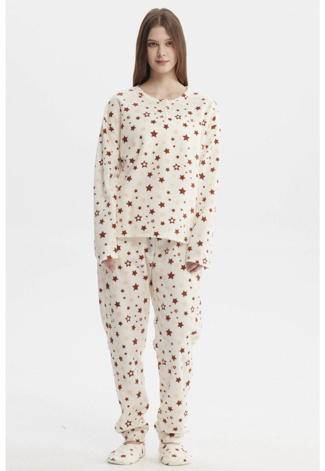 Pijama Mujer Pijama Polera Y Pantalón Crudo-0