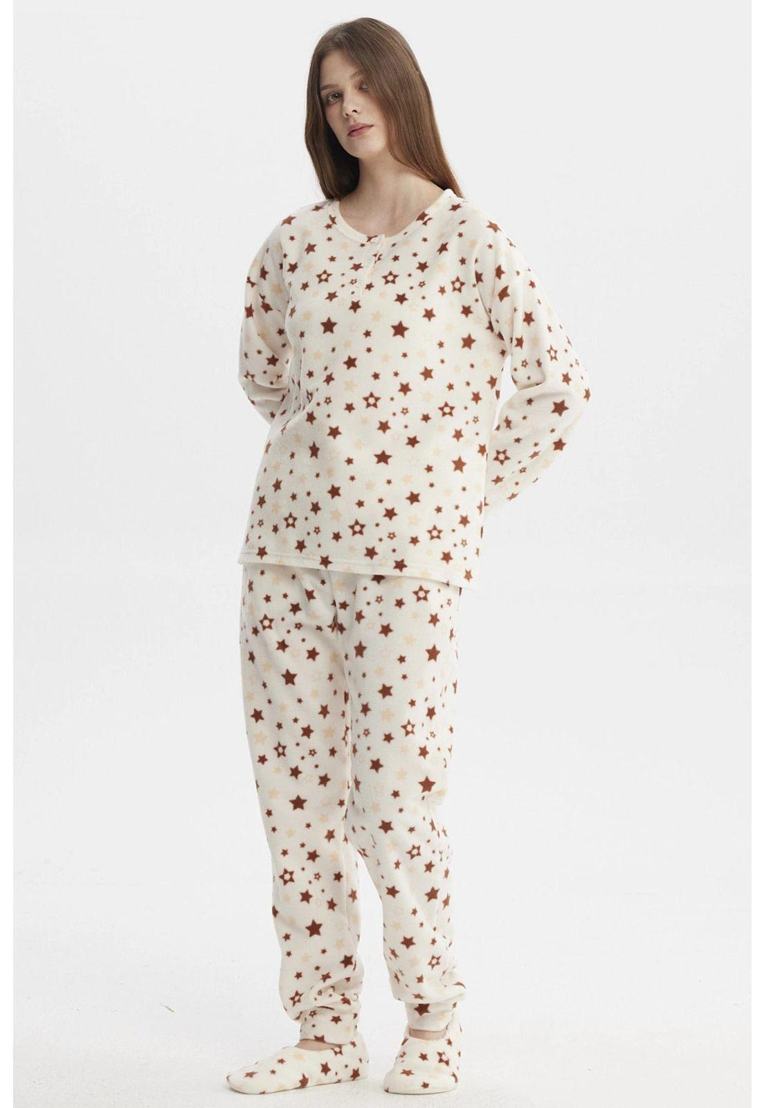 Pijama Mujer Pijama Polera Y Pantalón Crudo-1