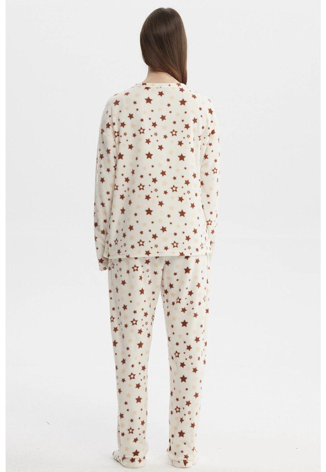 Pijama Mujer Pijama Polera Y Pantalón Crudo-2