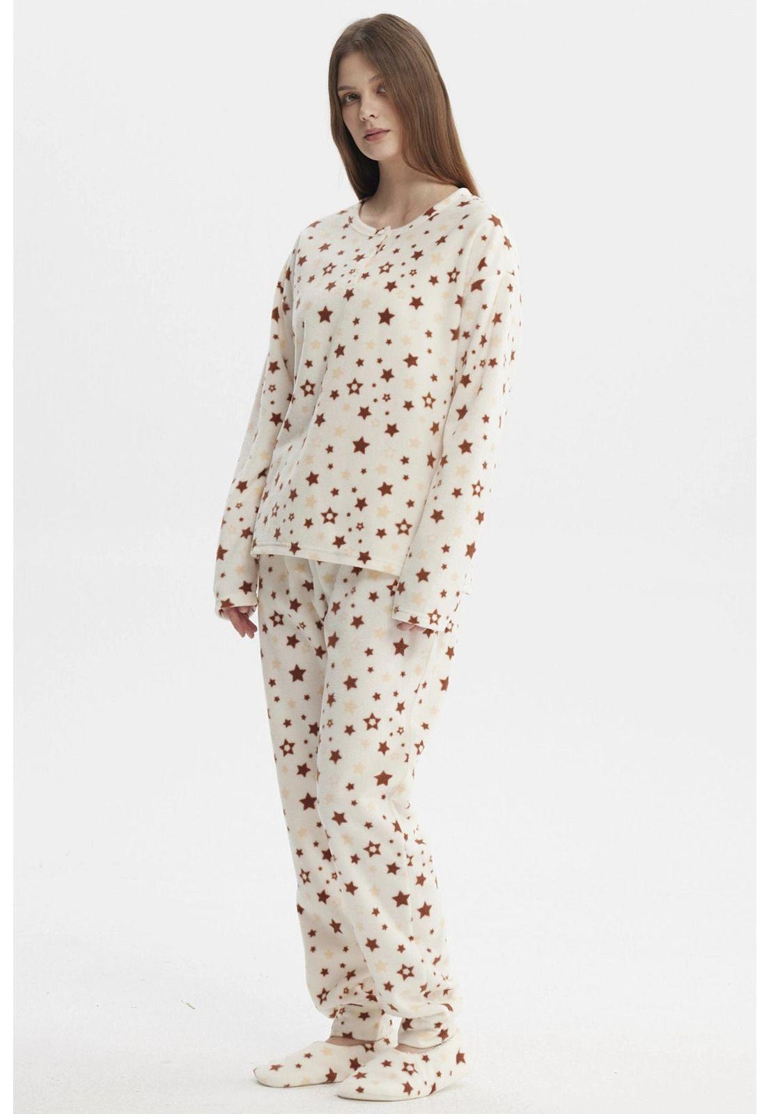 Pijama Mujer Pijama Polera Y Pantalón Crudo-3