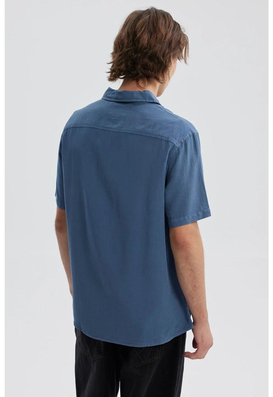 Camisa Hombre Lyocell Azul - ll-2