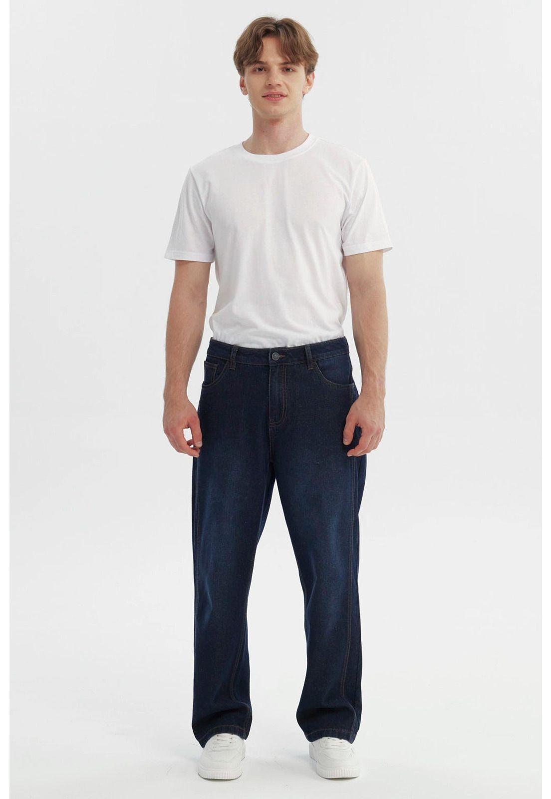 Jeans Hombre Straight Azul Oscuro - ll-3