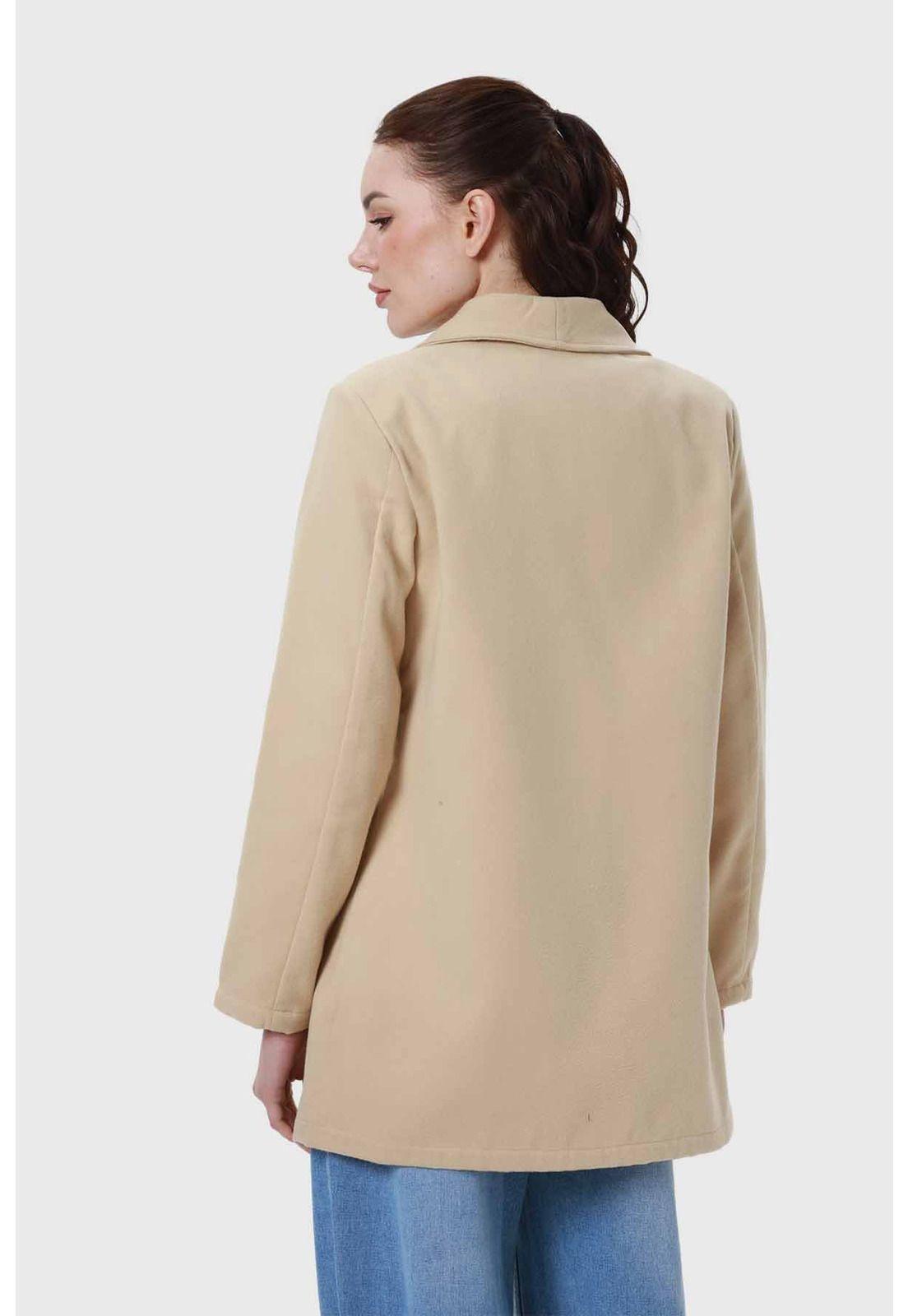 Abrigo Mujer Paño Beige-2