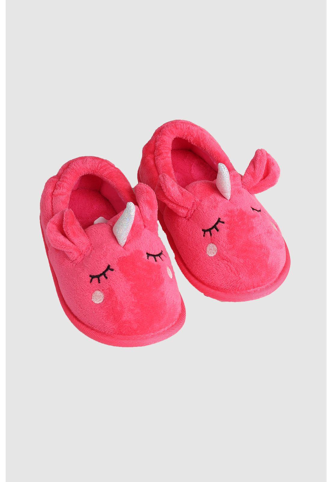 Pantufla Niña Animales Fucsia-1