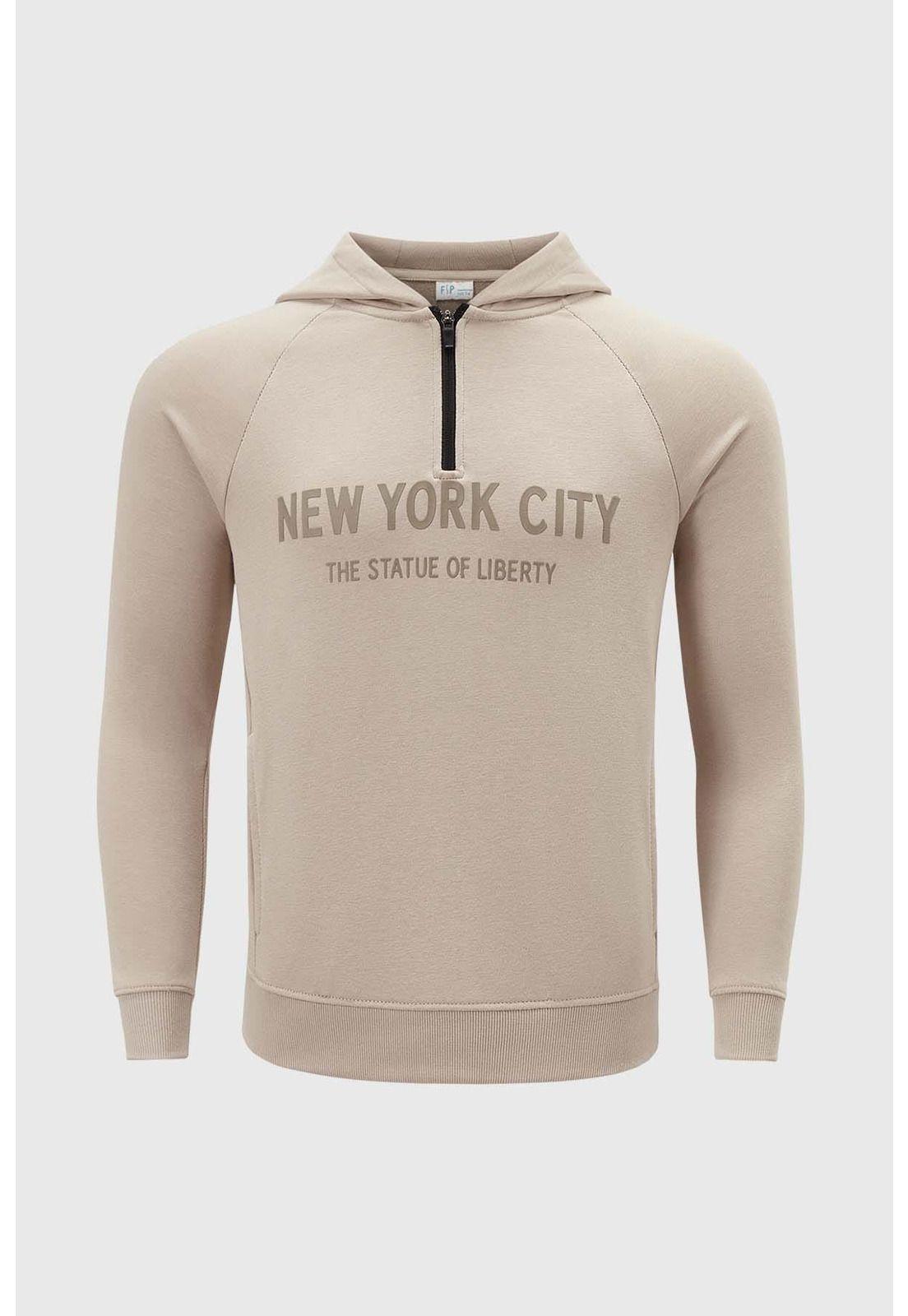 Polerón Niño Medio Cierre Beige-0