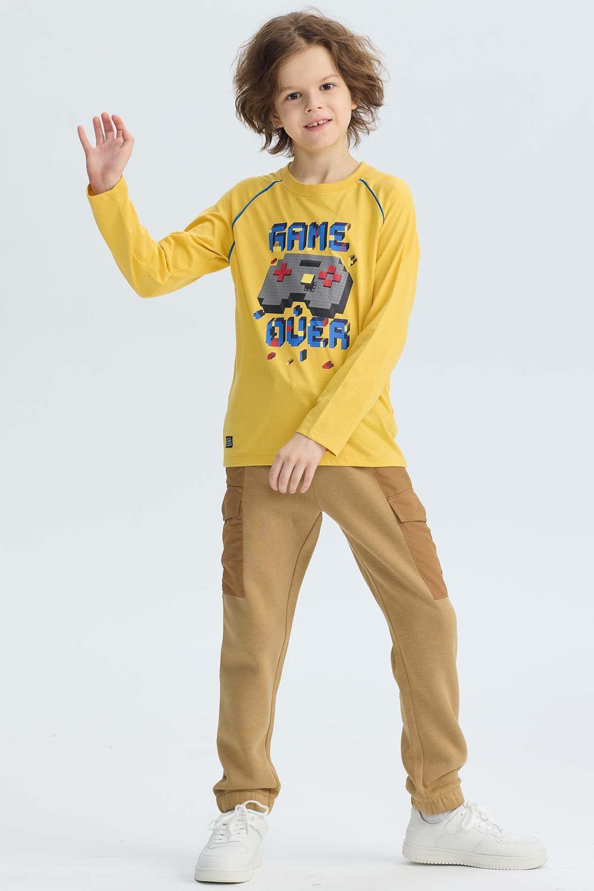 Polera Niño Print Relieve Amarillo-3