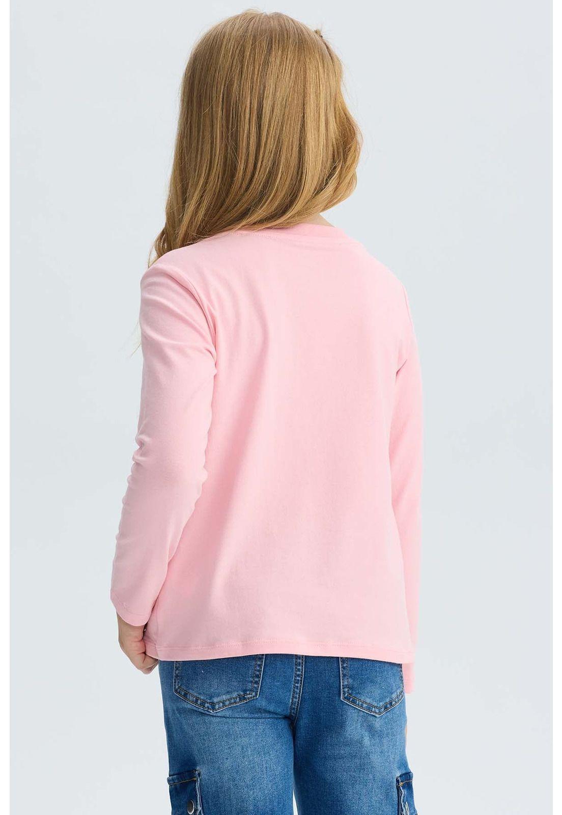 Polera Niña Lentejuelas Rosado-2