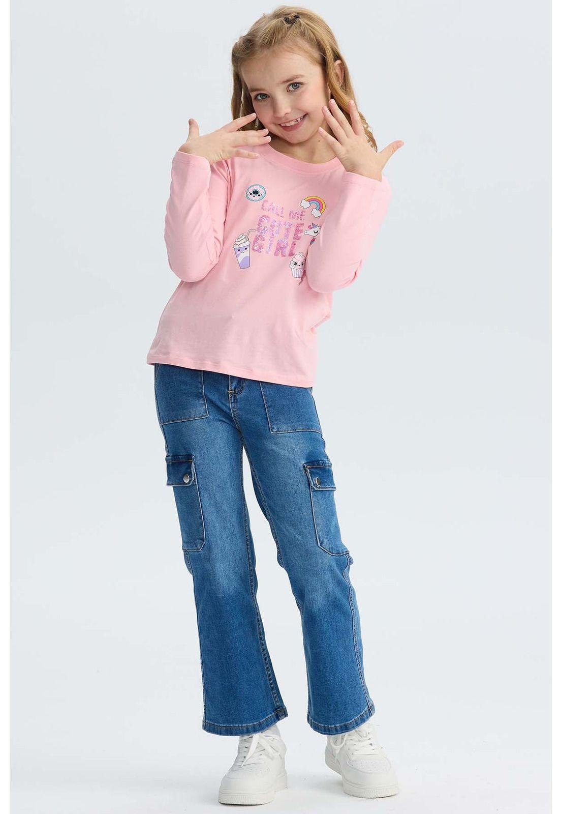 Polera Niña Lentejuelas Rosado-3