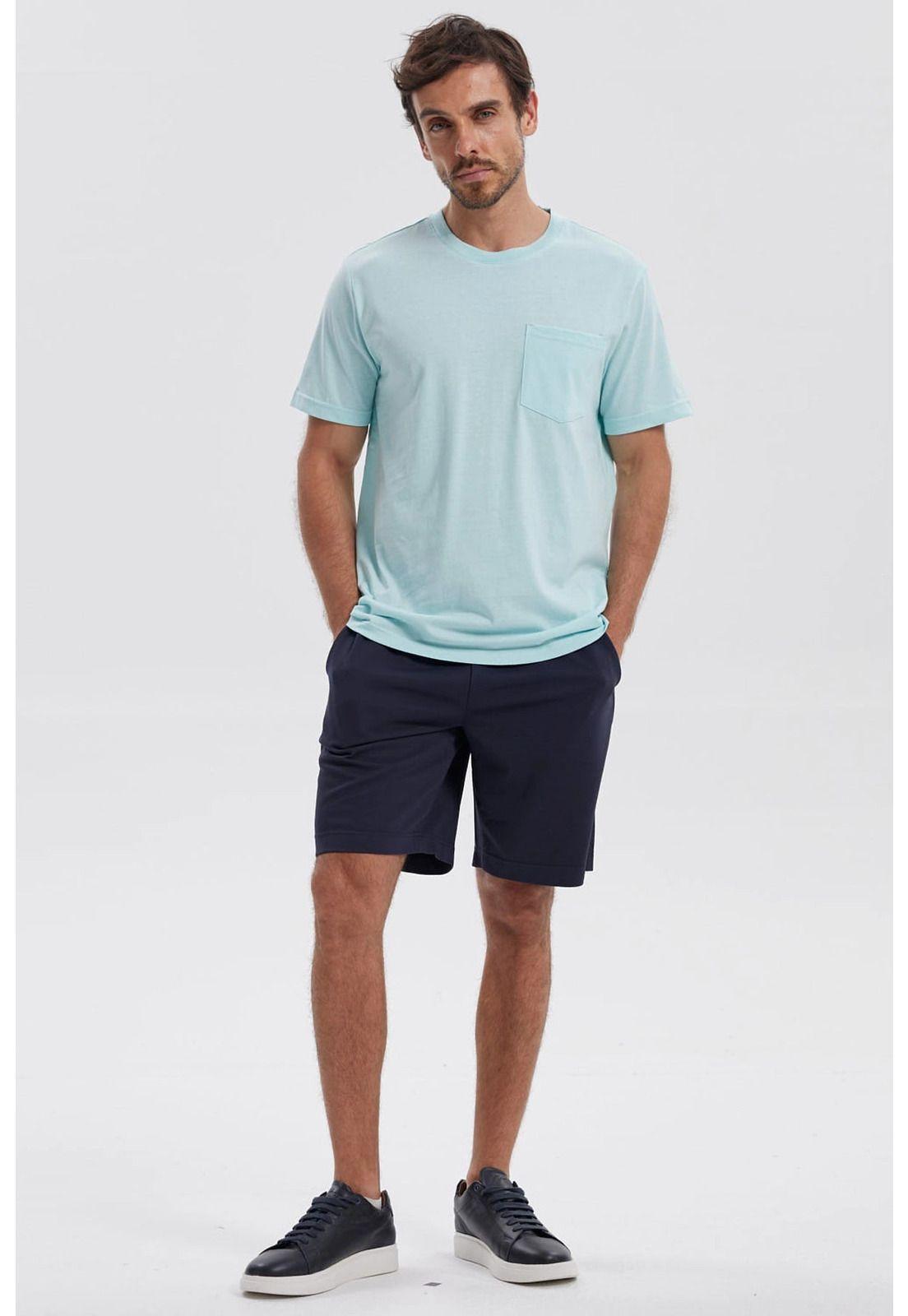 Polera Hombre Básica Con Bolsillo Verde Claro-3