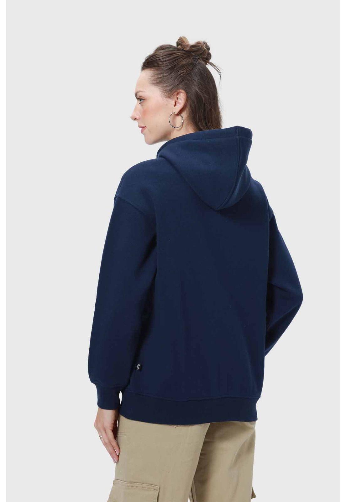 Polerón Mujer Canguro Print Azul - ll-2