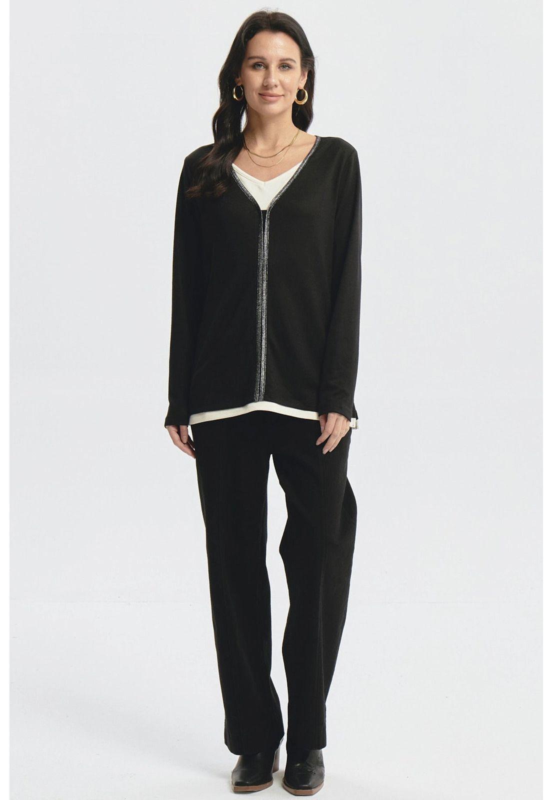 Sweater Mujer Slim Negro - ll-3