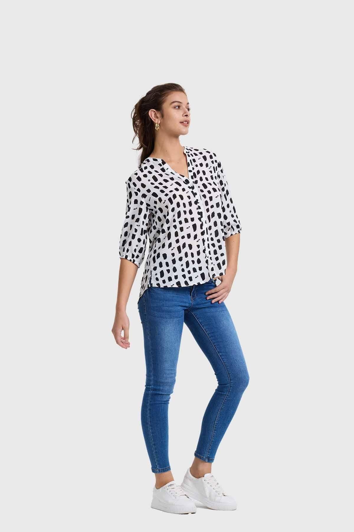 Blusa Mujer Print Crudo-3