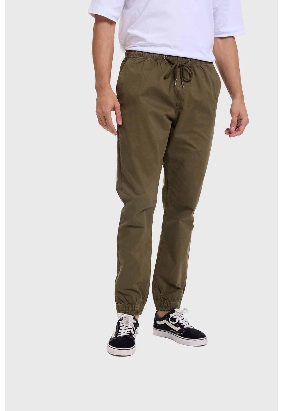 Pantalón Hombre Jogger Twill Verde-0
