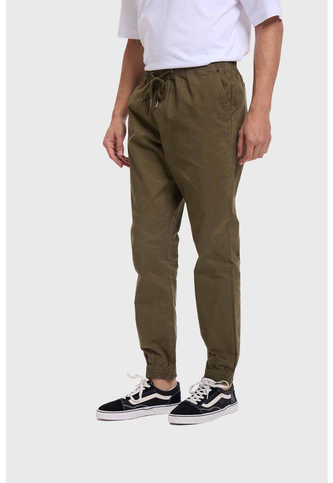 Pantalón Hombre Jogger Twill Verde-1