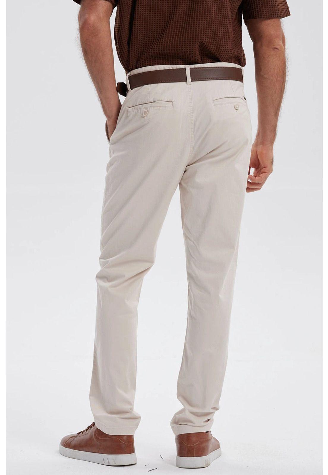 Pantalón Hombre Chino Cinturón Beige - V-2