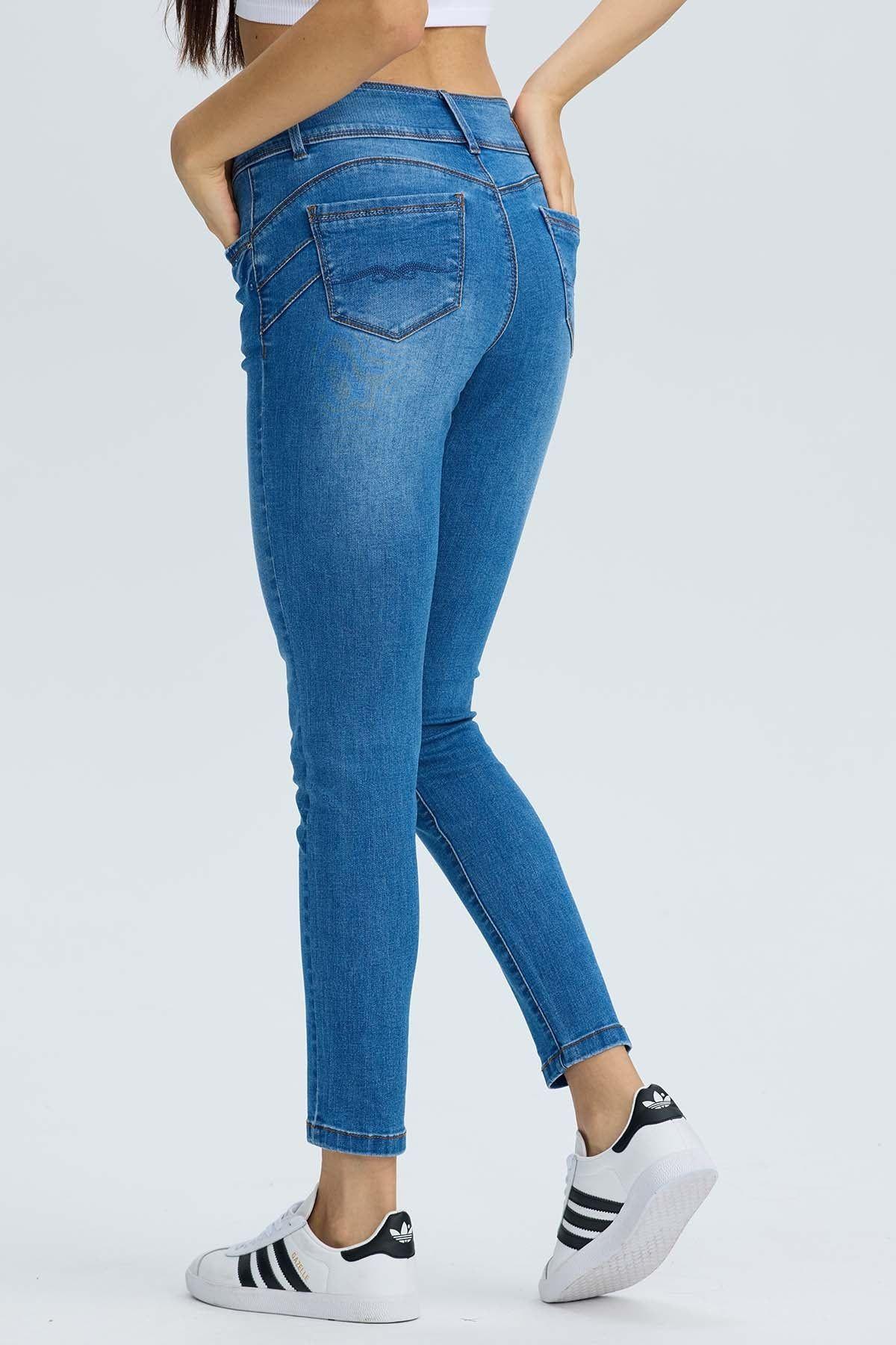Jeans Mujer Skinny Kim Azul-2