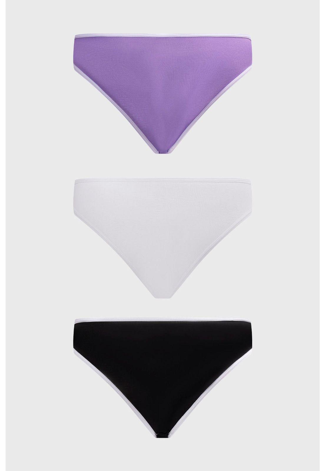 Calzón Mujer Tripack Bikini Liso Blanco-1