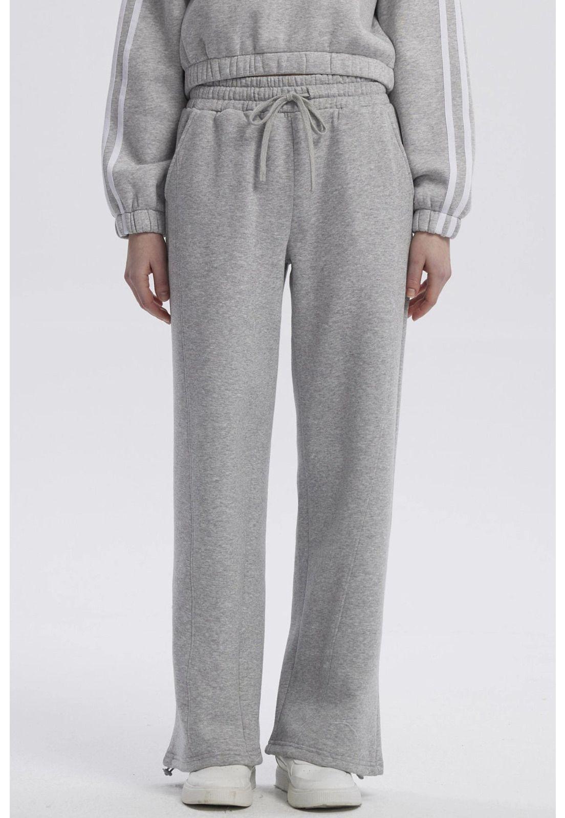 Pantalón Buzo Mujer Jogger Gris Melange - lV-0