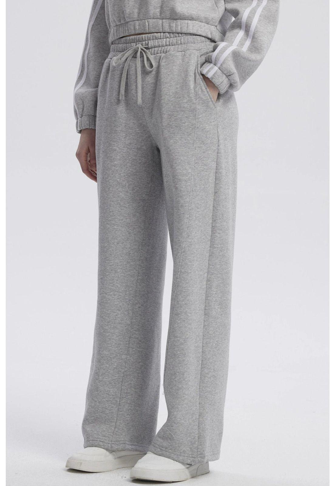 Pantalón Buzo Mujer Jogger Gris Melange - lV-1