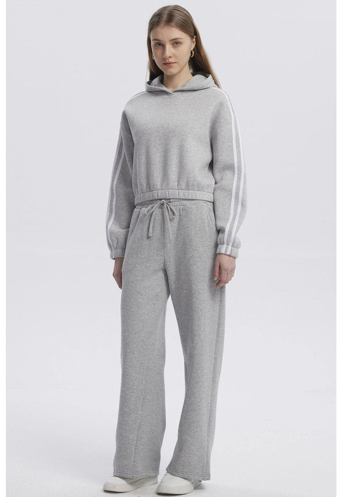 Pantalón Buzo Mujer Jogger Gris Melange - lV-3
