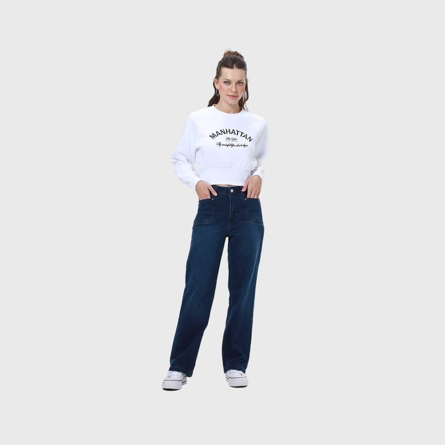 Polerón Mujer Pretina Ancha Blanco Fashion's Park-3