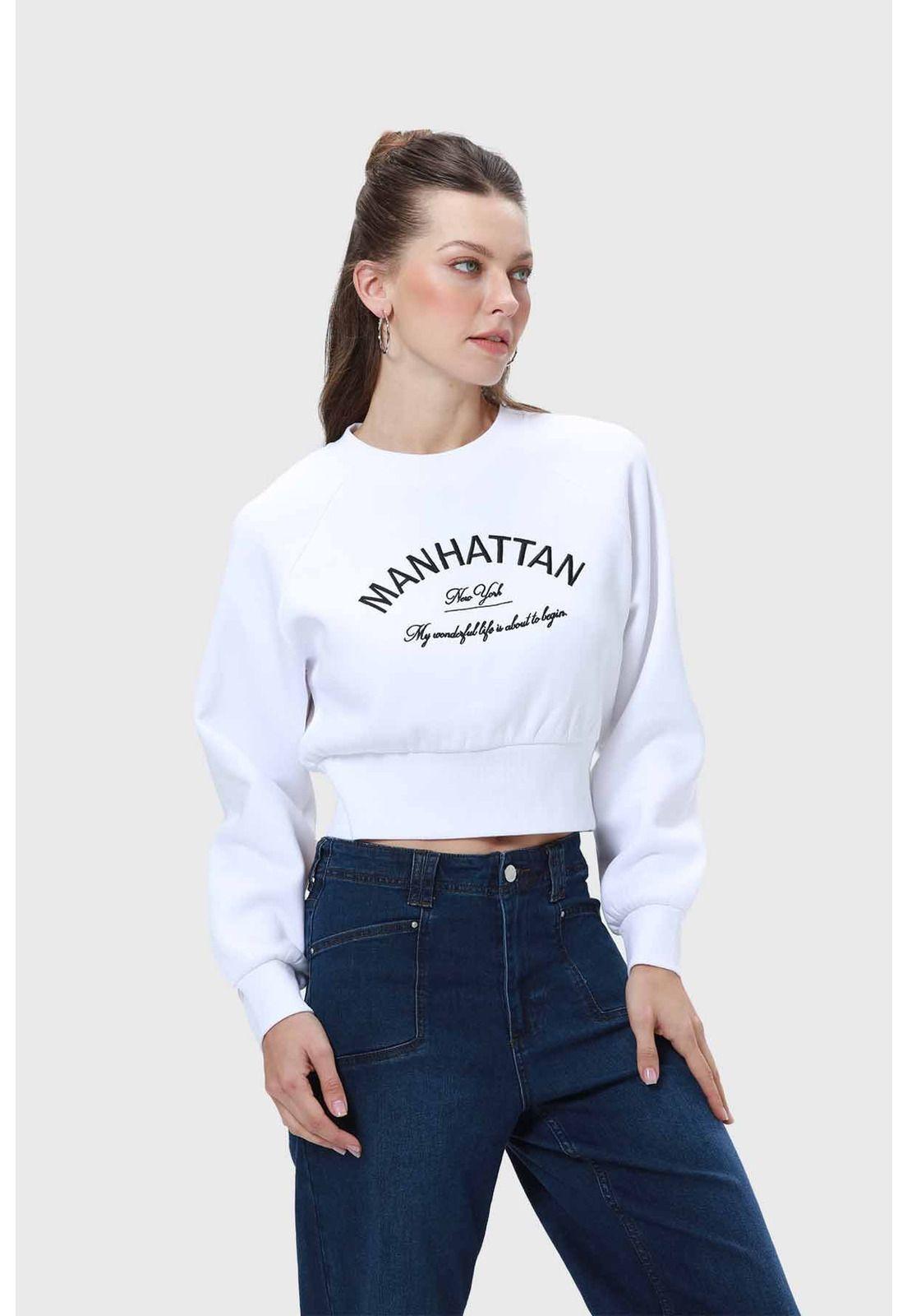 Polerón Mujer Pretina Ancha Blanco-1