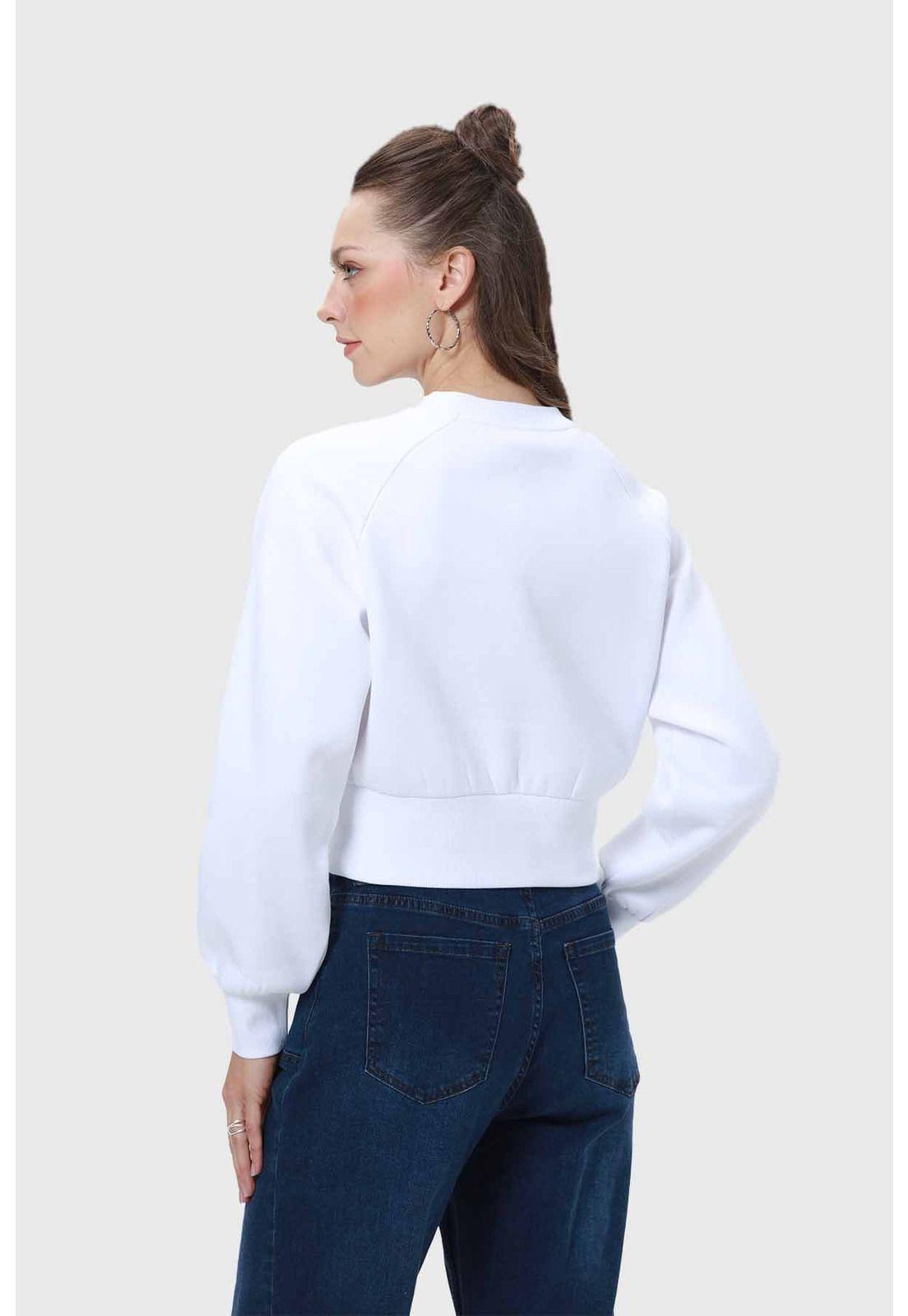 Polerón Mujer Pretina Ancha Blanco-2