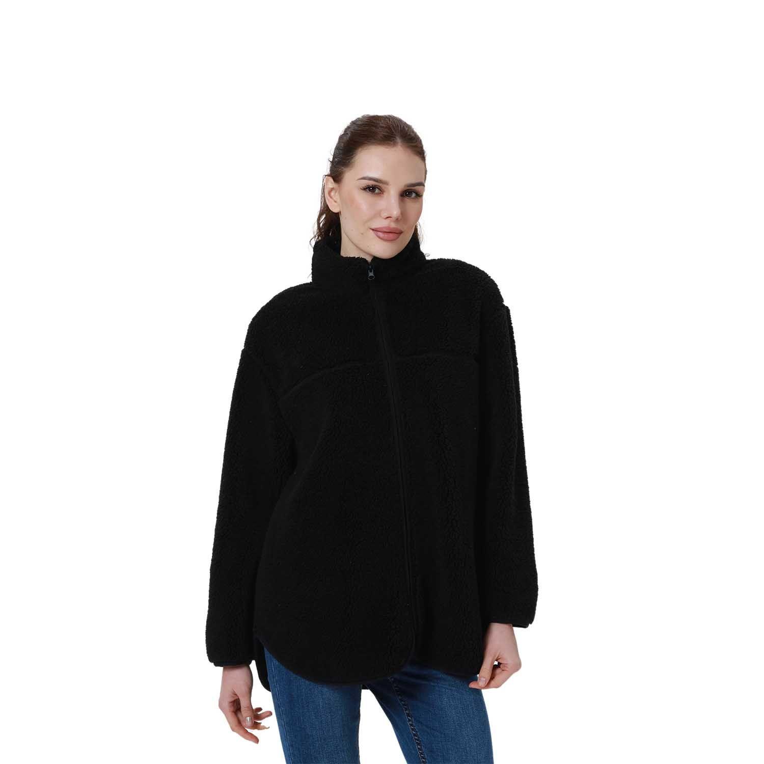 Polar Mujer Tipo Chaqueta Bolsillo Negro-0