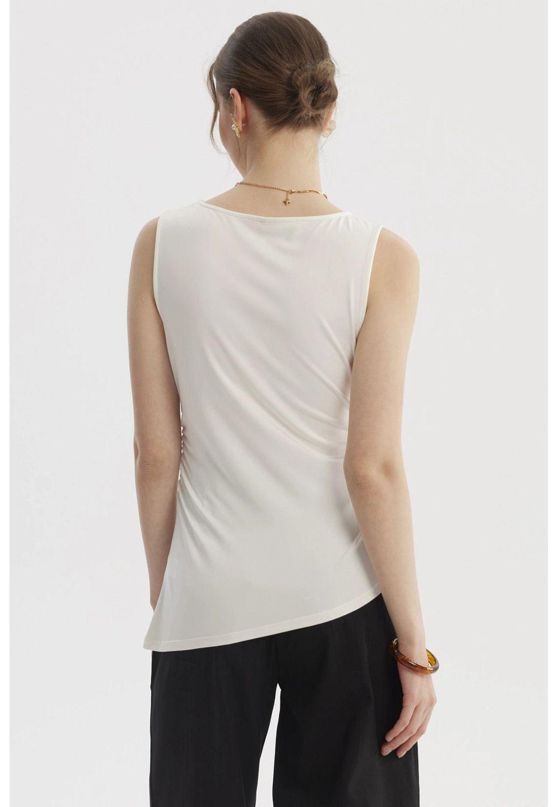 Polera Mujer Basta Asimétrica Crudo - ll-2
