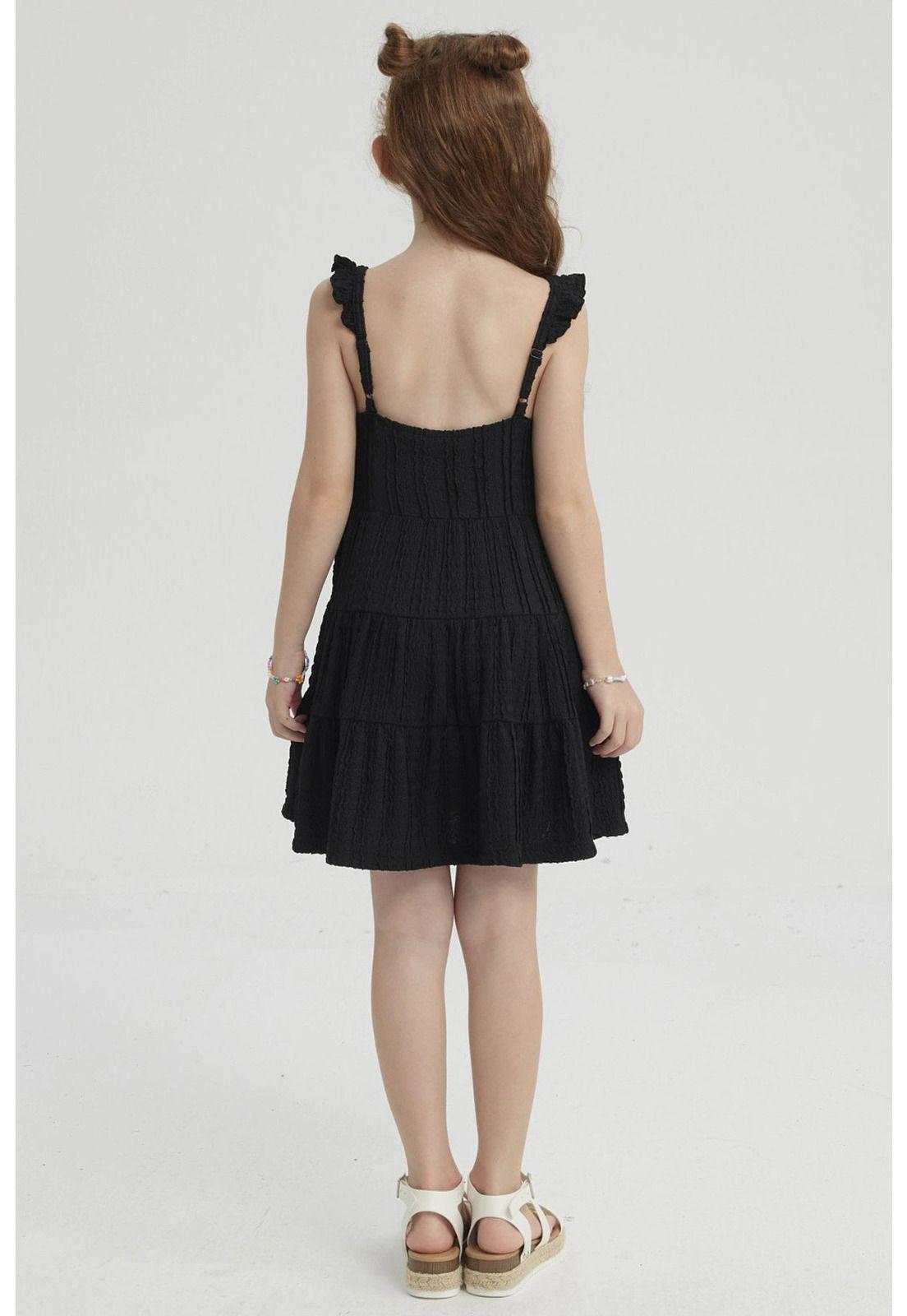 Vestido Niña Teen Con Textura Negro-2