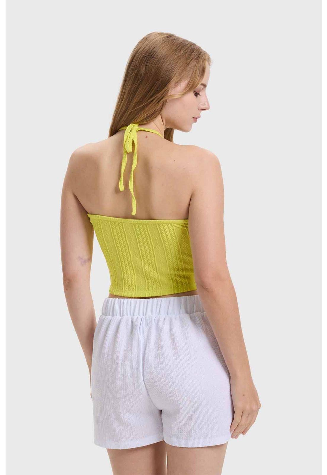 Polera Mujer Tiras Cuello Verde-2