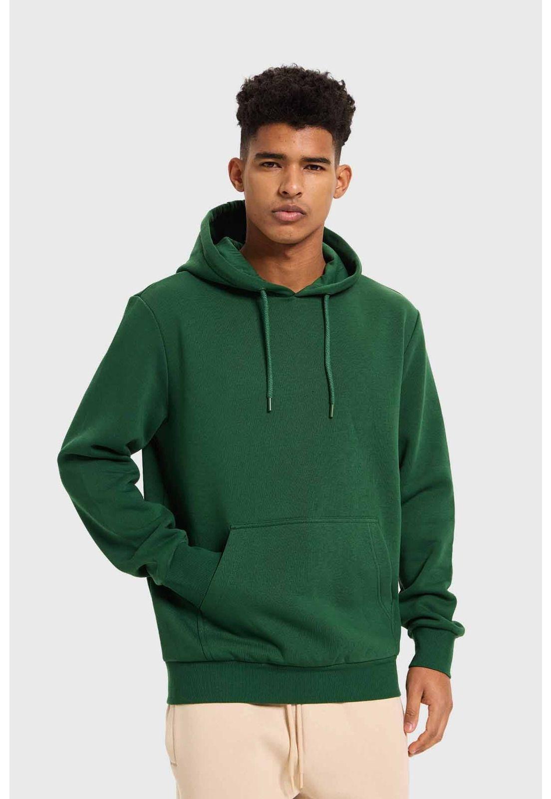 Polerón Hombre Hoodie Básico Verde-0