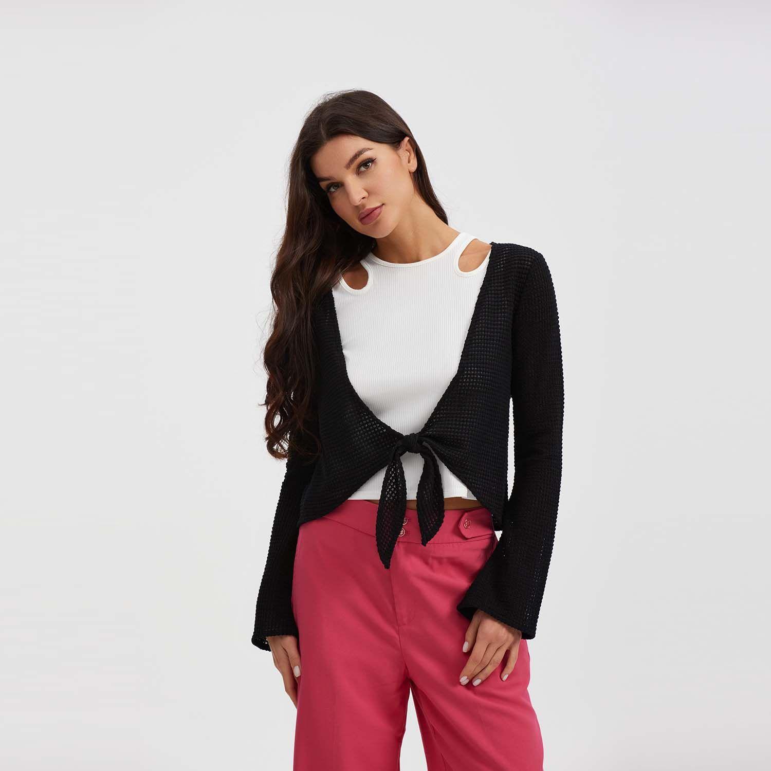 Polera Mujer Estilo Tapado Negro-0
