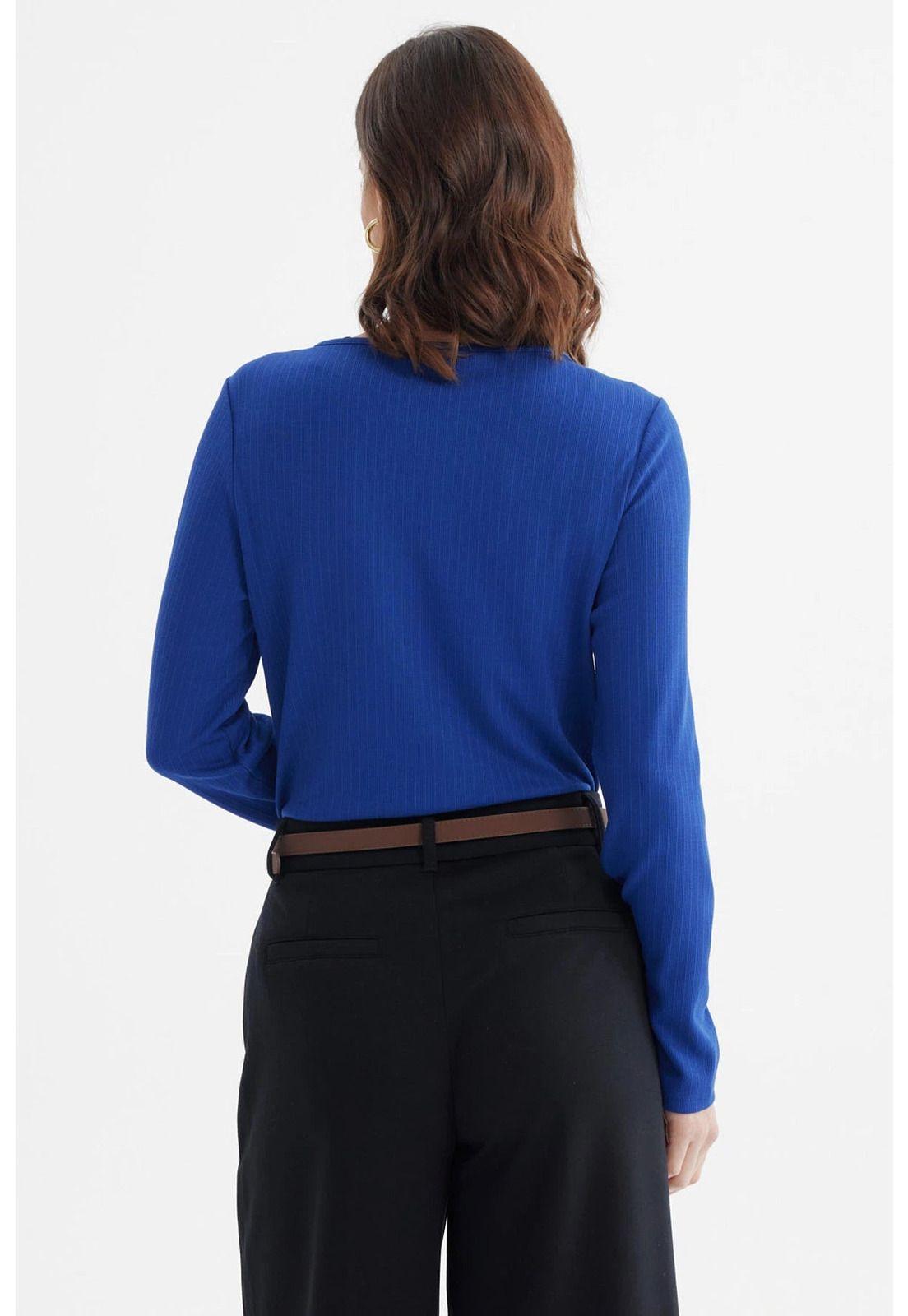 Polera Mujer Ajustado Azul-2