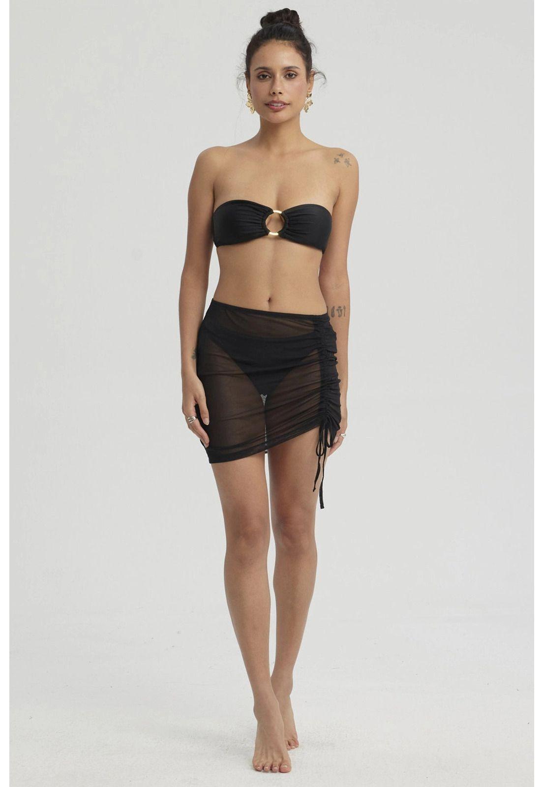 Falda Mujer Malla Negro-1