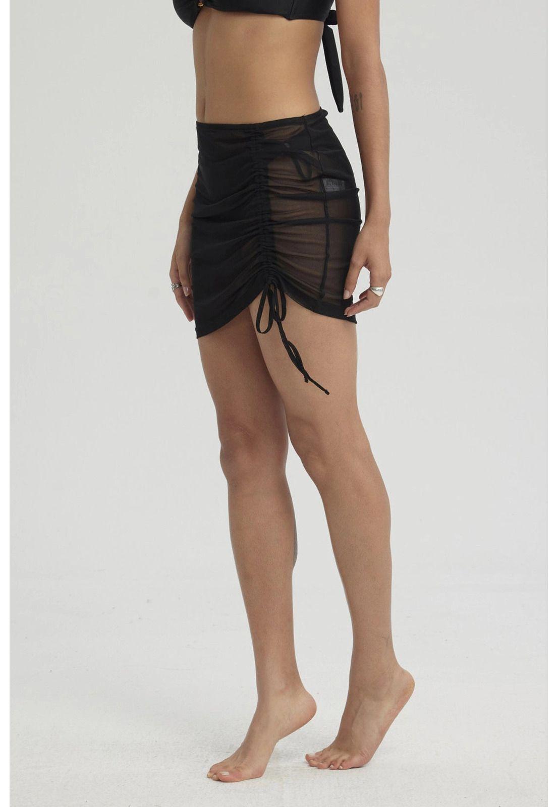 Falda Mujer Malla Negro-5