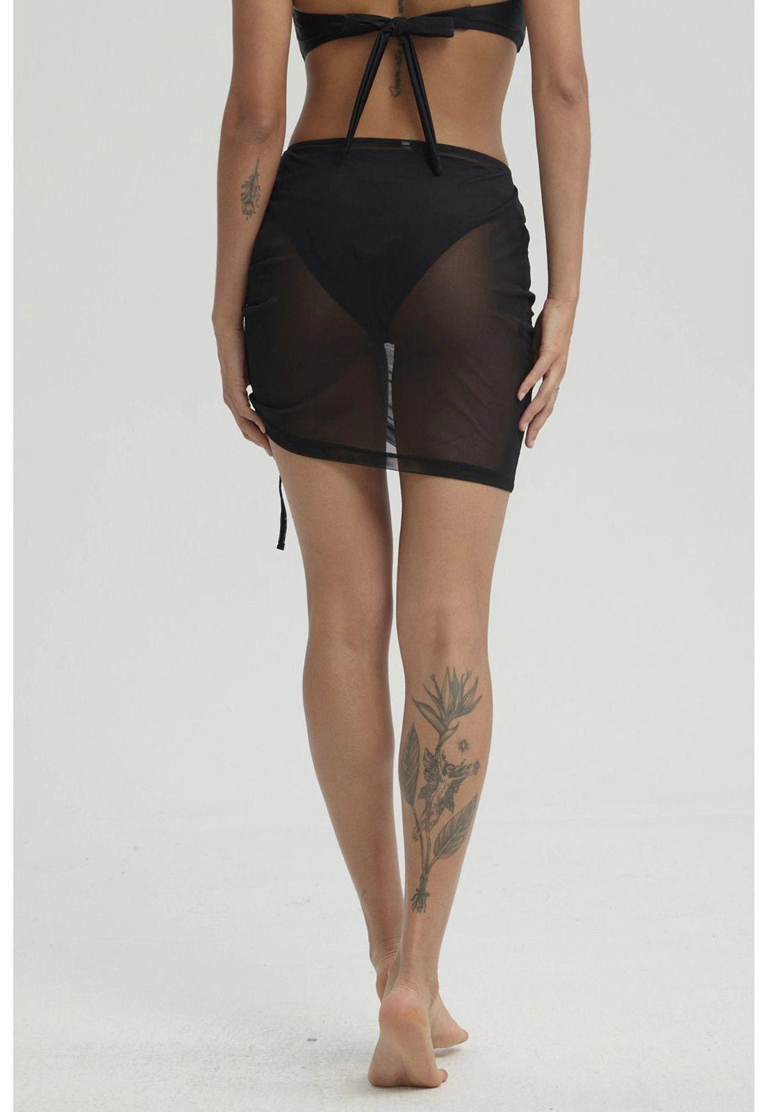 Falda Mujer Malla Negro-6