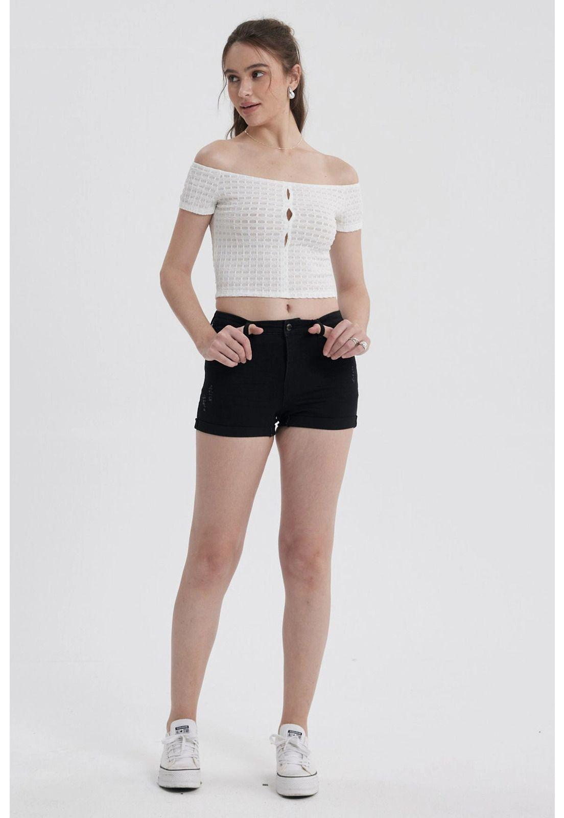 Polera Mujer Escote Bardot Blanco-3